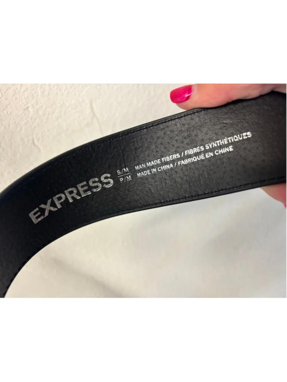 EXPRESS Black Silver Chain Link Belt One Size Faux Suede Mob Wife